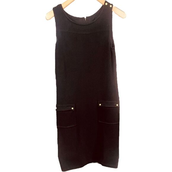 St. John Collection Textured Stretch Knit Sleeveless Dress - Picture 1 of 12